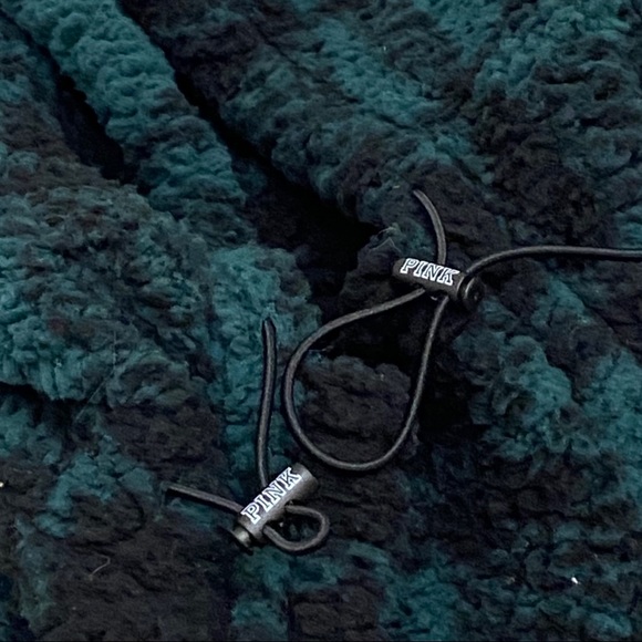 PINK Victoria’s Secret Sherpa Funnel Neck Pullover Hoodie Sweater Size L - Picture 7 of 12